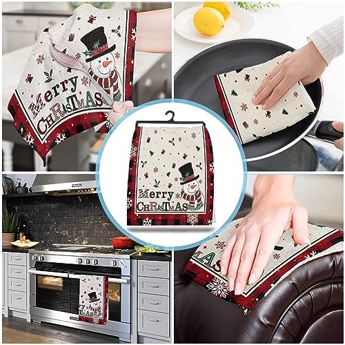ZOE GARDEN Microfiber Snowman 18x28 Quick Dry Eco-Friendly Christmas Dish Towel