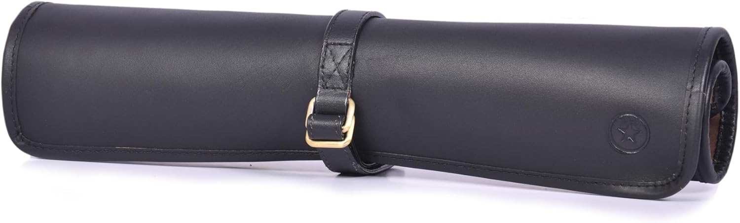 Premium Leather Knife Roll Bag 6-Slot Professional Chef Knives Brown Genuine Leather