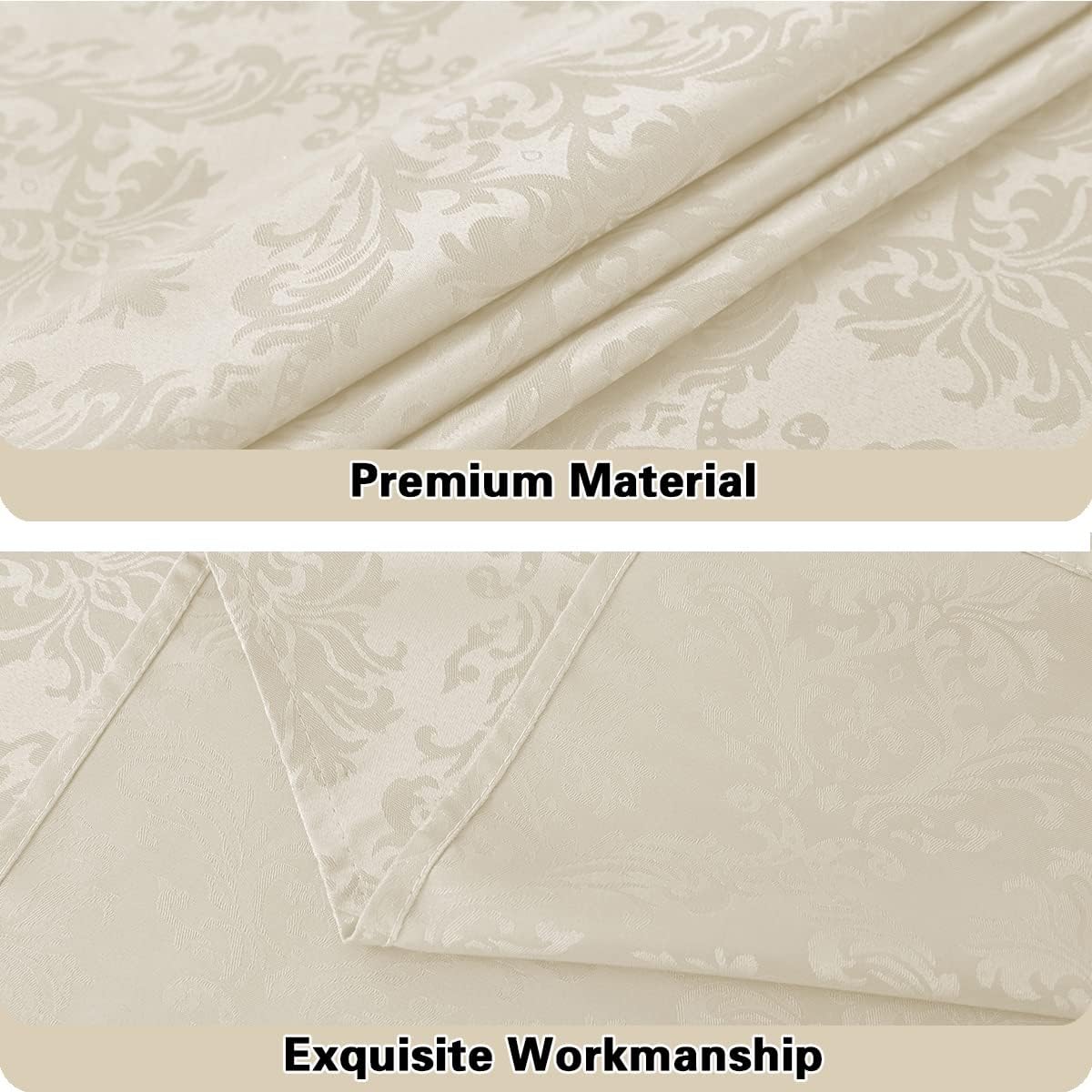 SASTYBALE Off-White Jacquard Tablecloth 52x70 Durable Elegant Perfect for Home Office