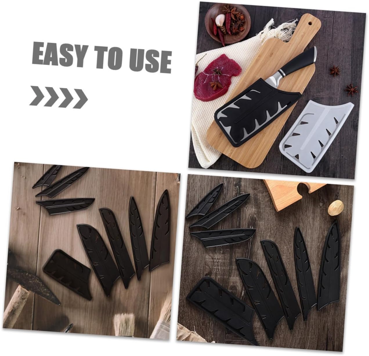 PRETYZOOM 8pcs Kitchen Knife Blade Guards Set