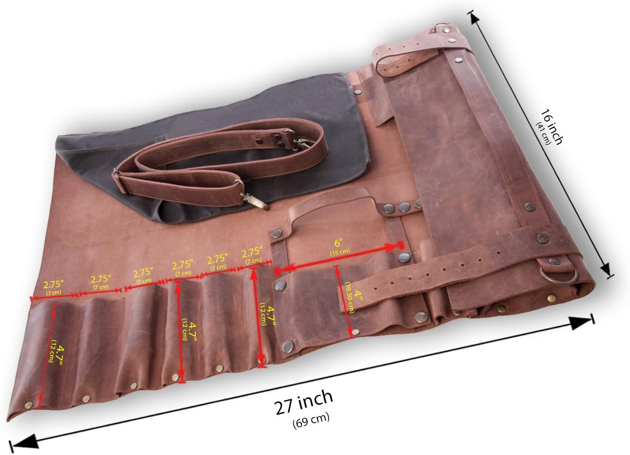 Lightweight Leather Chef Knife Bag