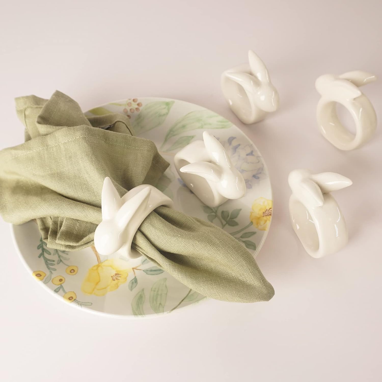 Utalek Easter Bunny Napkin Rings Set of 6