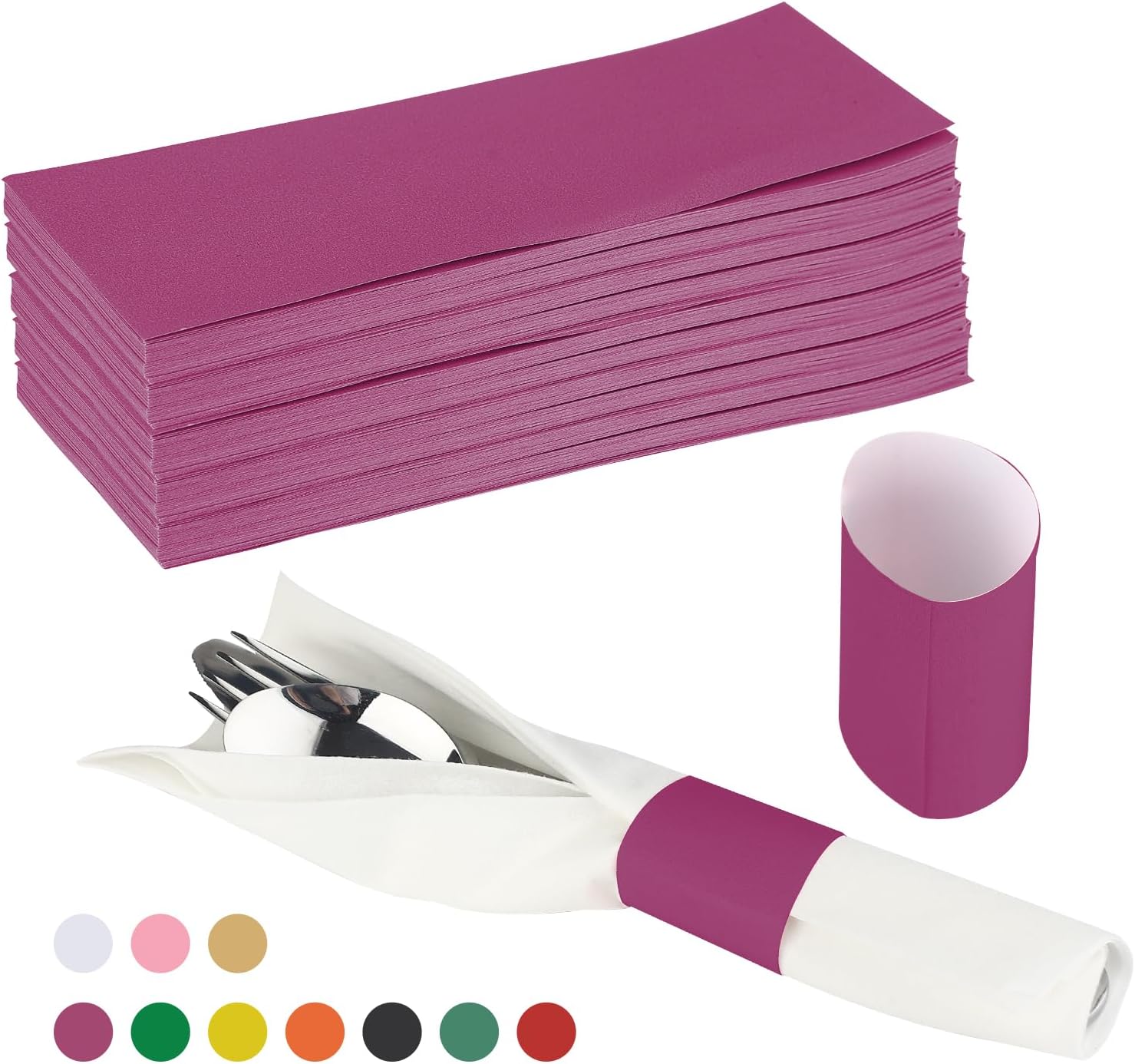 Germiwipe Silver Napkin Rings Burgundy 500-Pack
