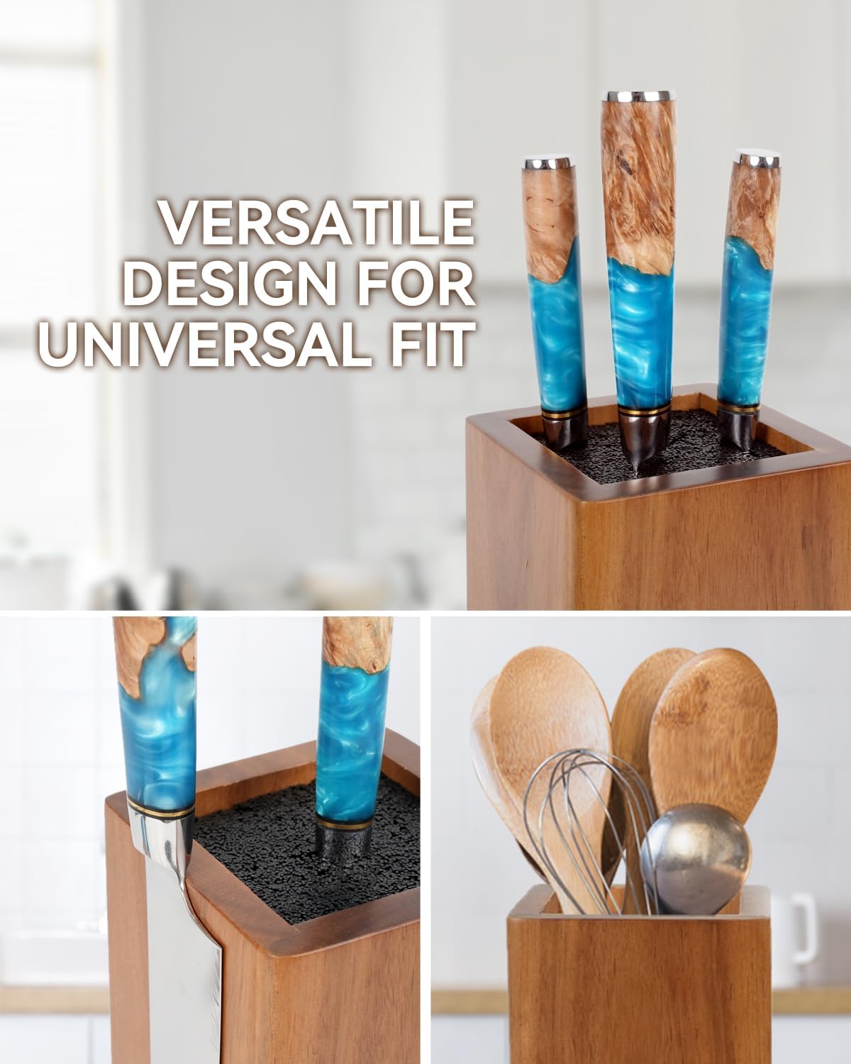 KUCHEASY Magnetic Knife Block360 Rotating Storage with Strong Magnets