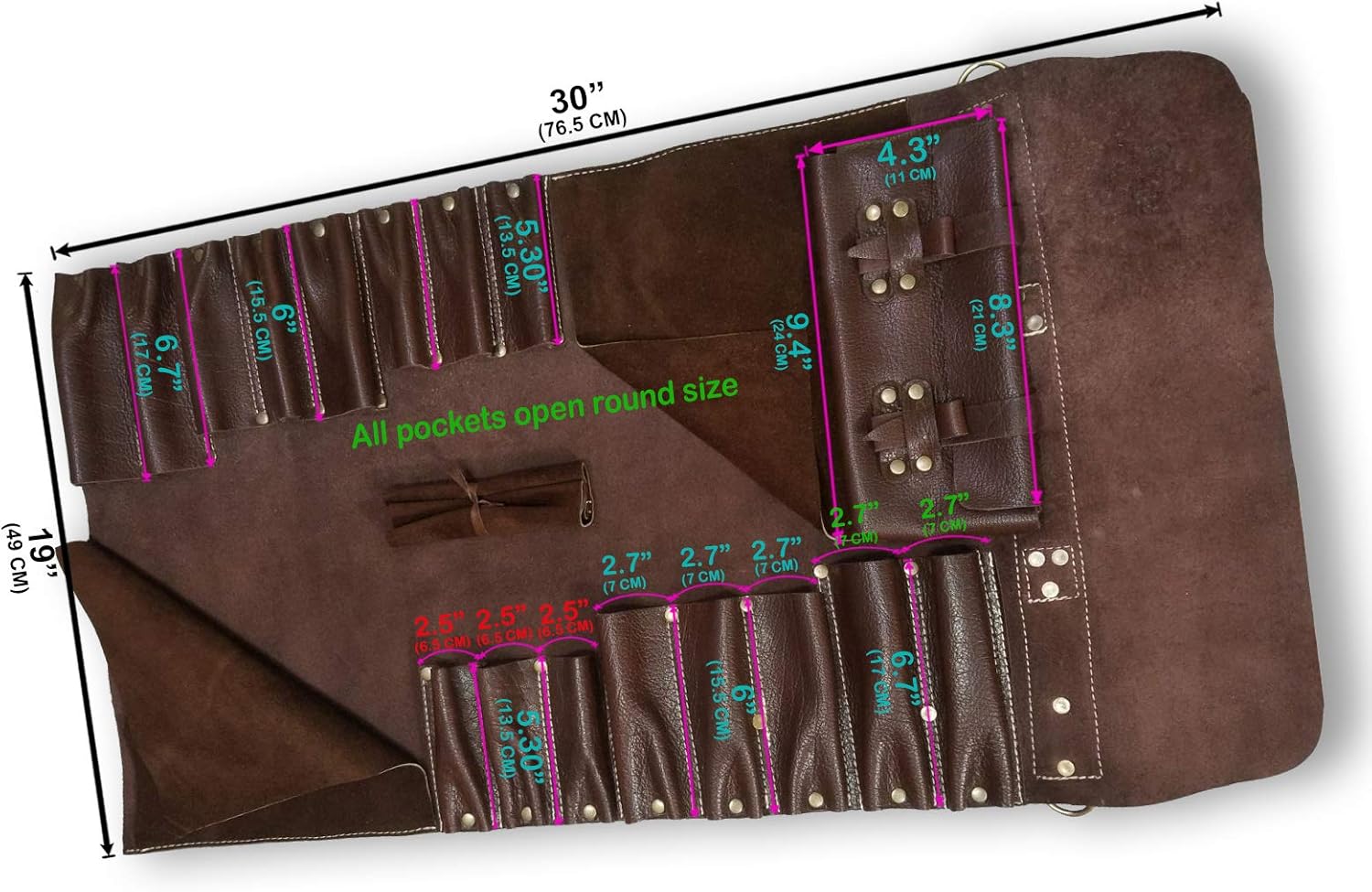 Luvsecretlingerie Chef Knife Roll with 16 Pockets