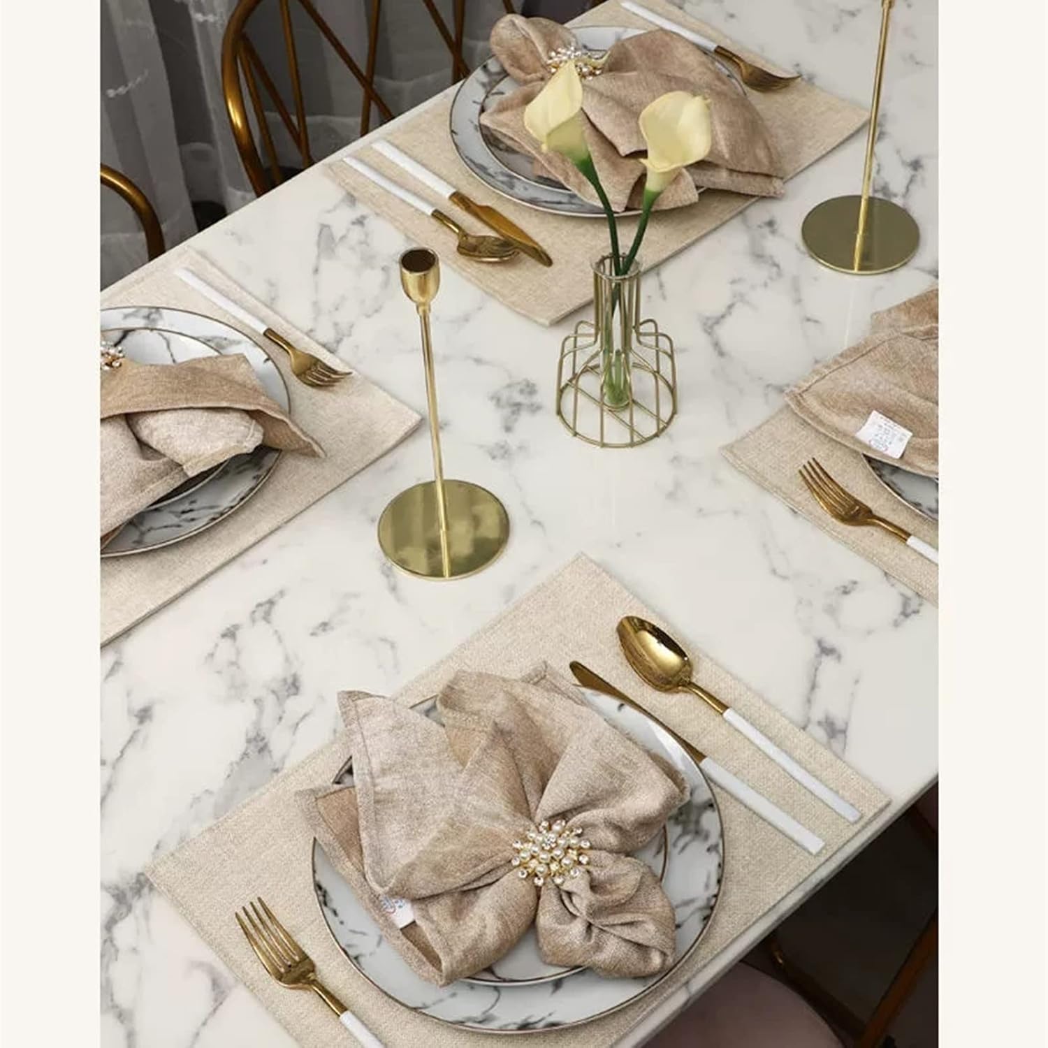 Elegant Gold Napkin Rings Set