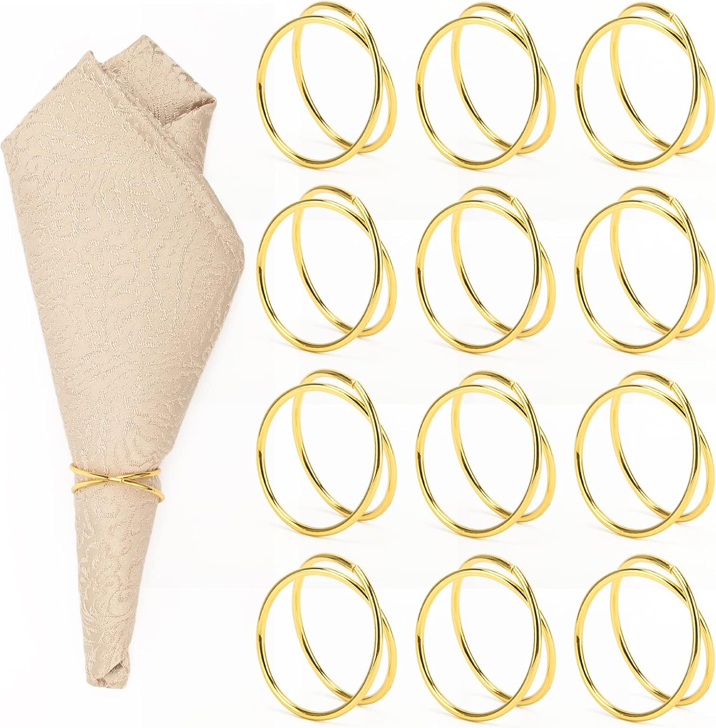 Polished Gold Napkin Rings