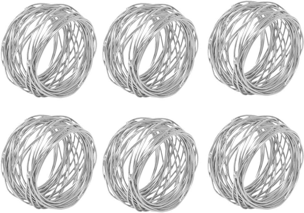 Kaizen Casa Handmade Round Mesh Napkin Rings Holder Set of 6