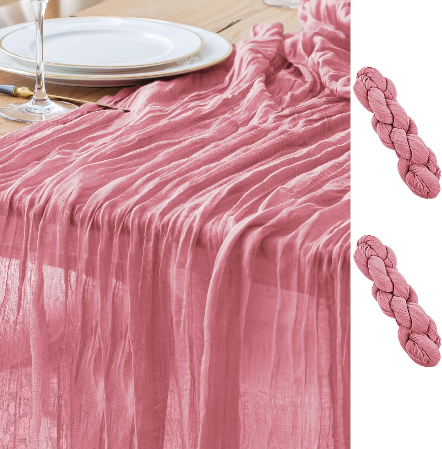 Durable Boho Gauze Table Runner - 10FT Long