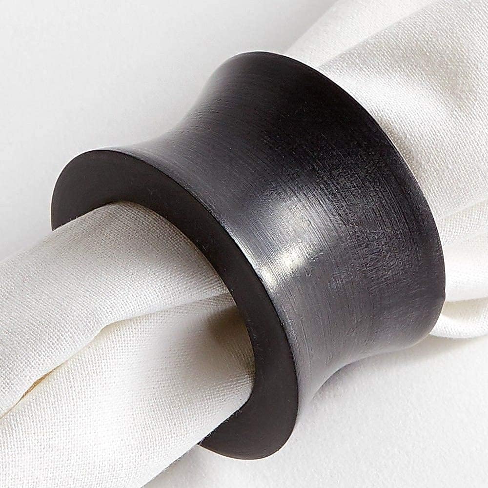 Rustic Napkin Rings Set of 6 Wooden Napkin Holders for Dining Tableware
