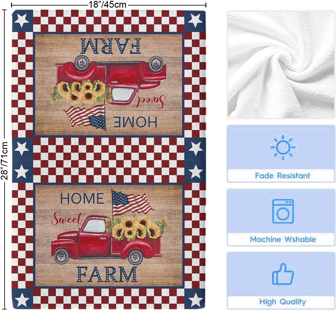 Sunflower Plaid Reusable Washable Kitchen Towel