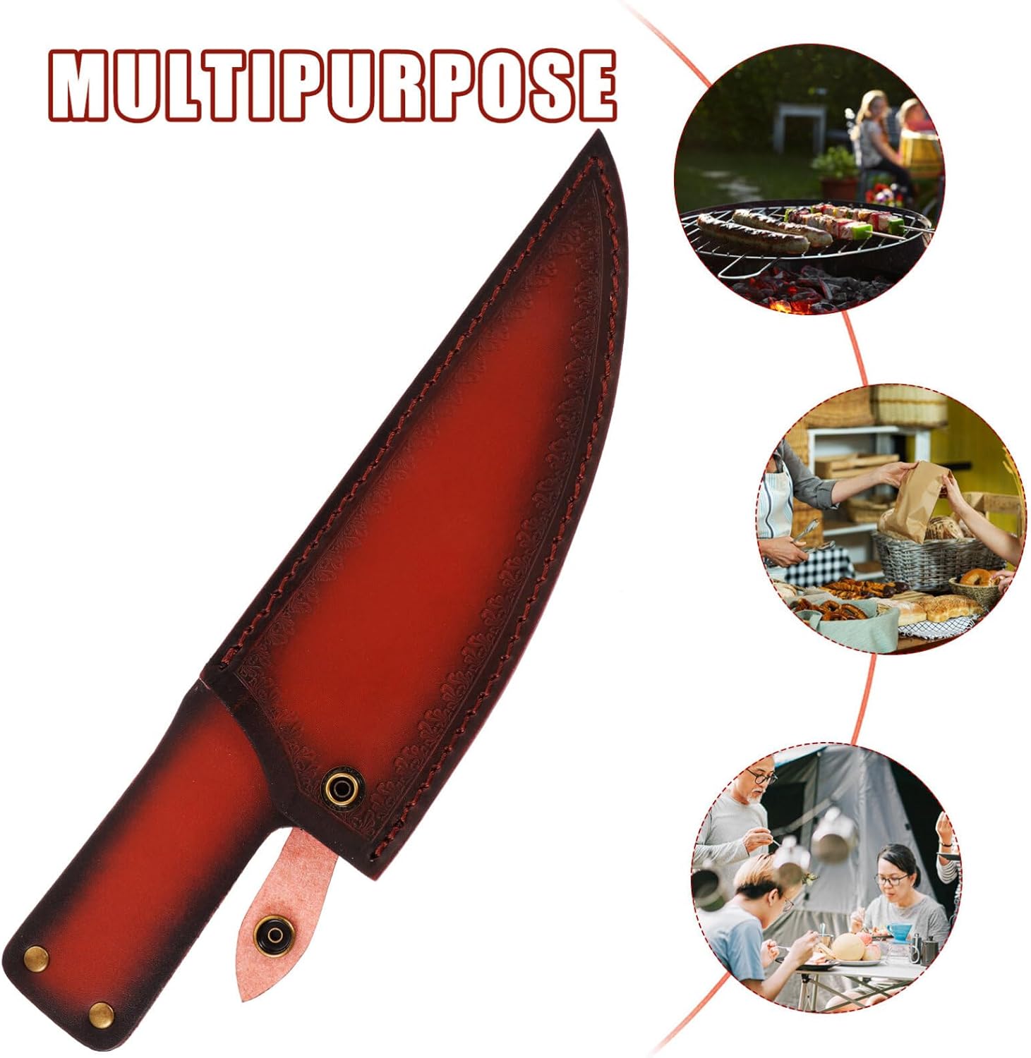 PRETTYZOOM Safety Knives Cover - PU Leather Edge Guard for Kitchen Use