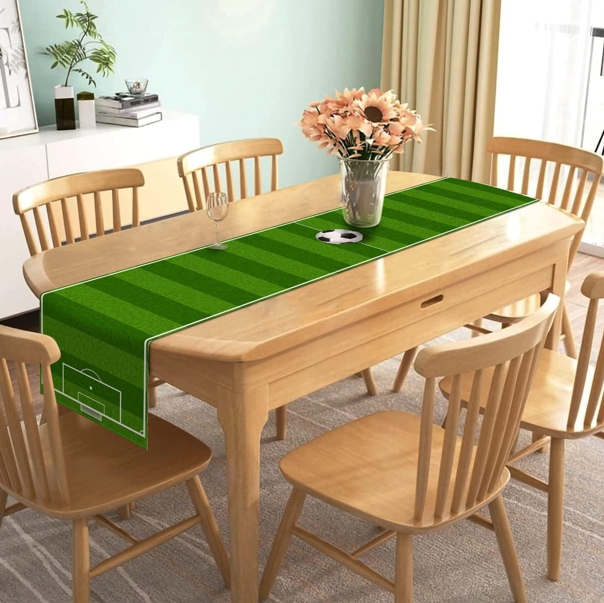 Nepnuser Linen Soccer Table Runner