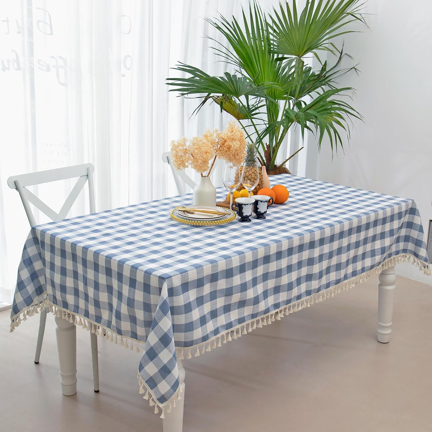 Midsummer Breeze farmhouse checkered tablecloth