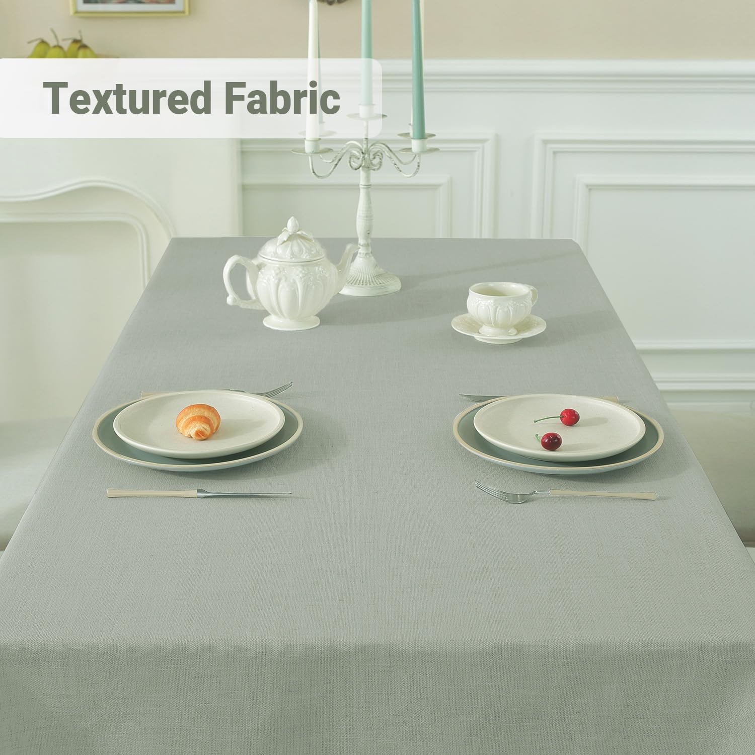 Rustic Tablecloth-BThroughout Hours waterproof elegant cotton linen tassel edge multi-use tablecloth