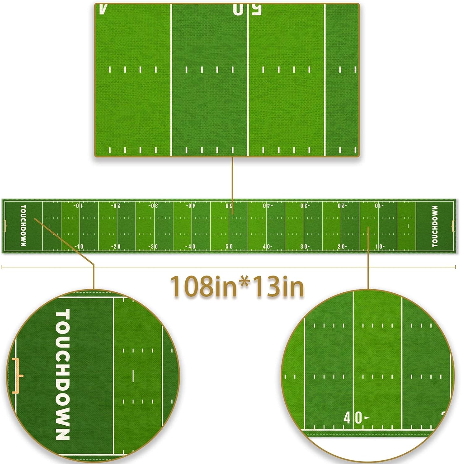 Pudodo Football Field Table Runner