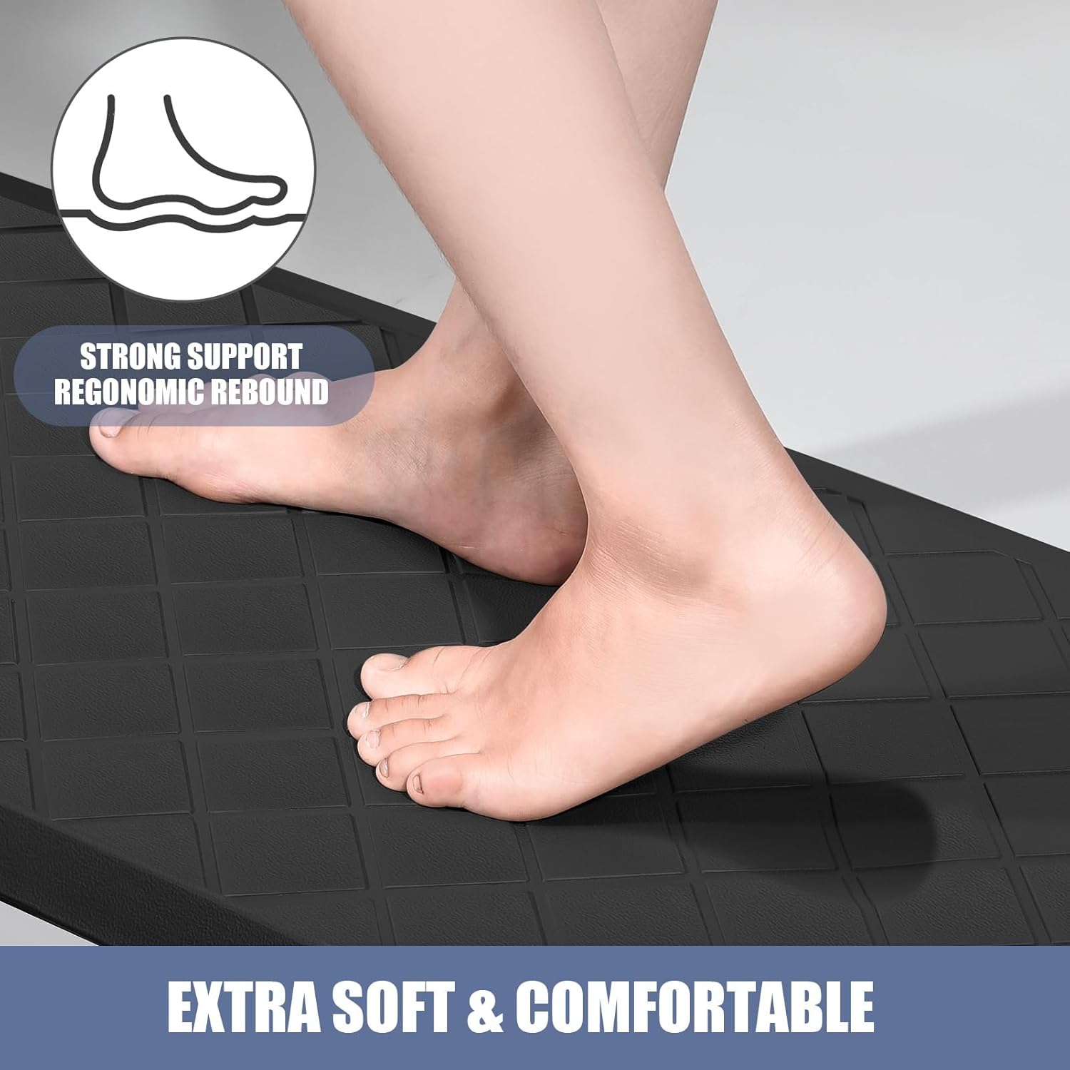 Cushioned Kitchen Mat 2-Pack Anti-Fatigue Heavy Duty Ergonomic Comfort