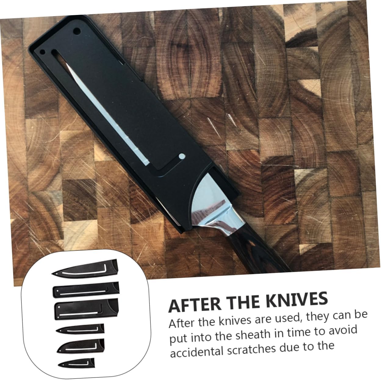 6Pcs Kitchen Plastic Scabbard Knife Protectors Universal Kitchen Utensil Covers