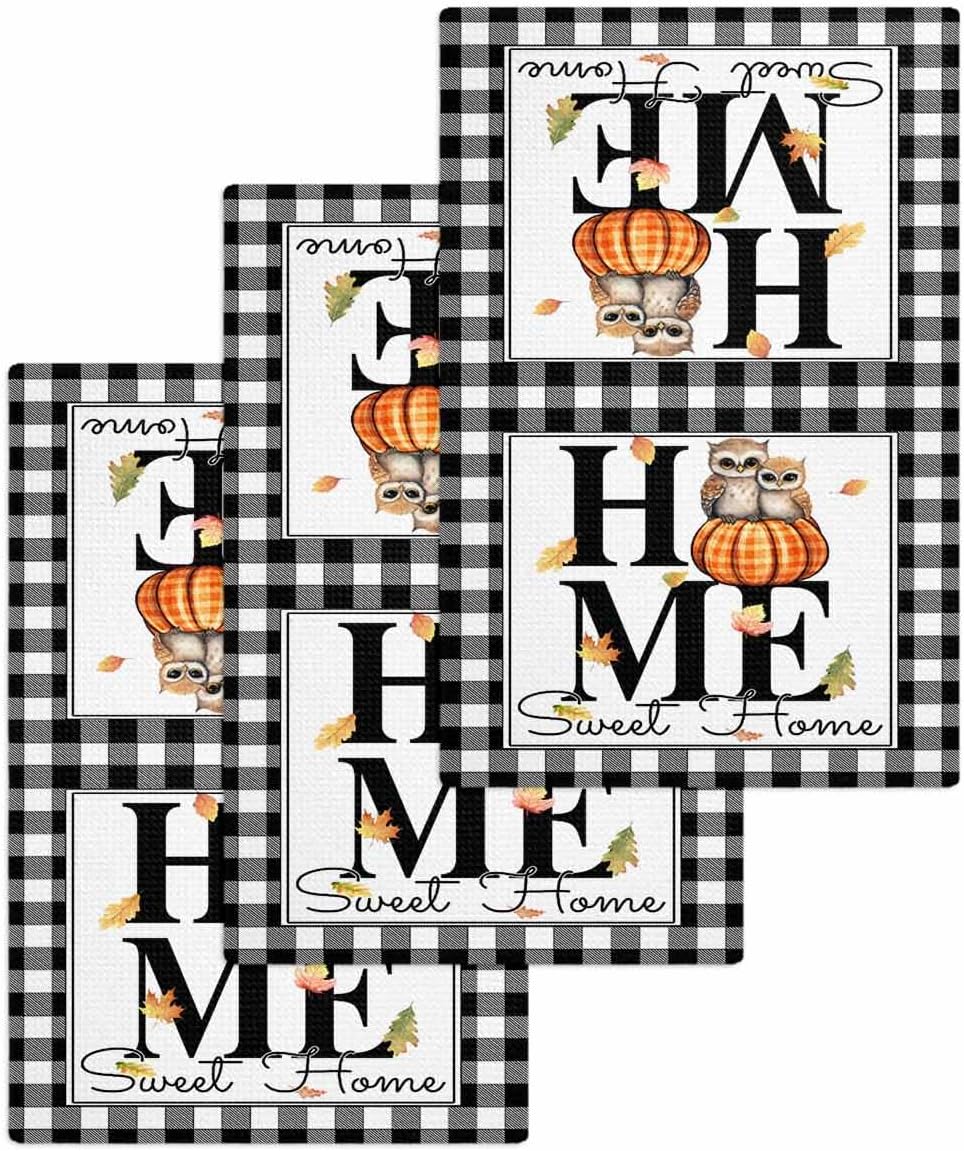 Habtucy 3-Piece Hand Towels Set Waffle Weave Microfiber Black