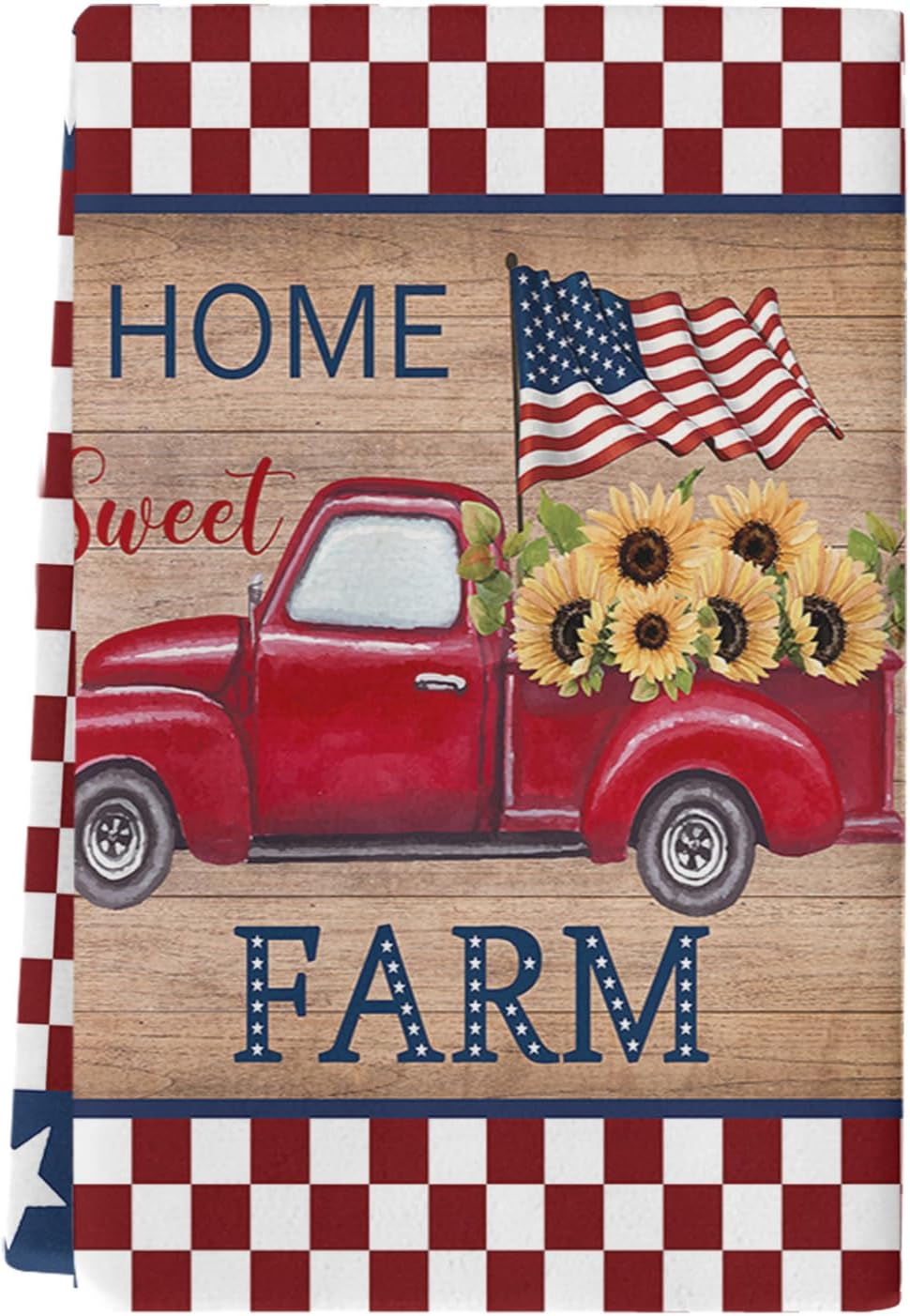 Sunflower Plaid Reusable Washable Kitchen Towel