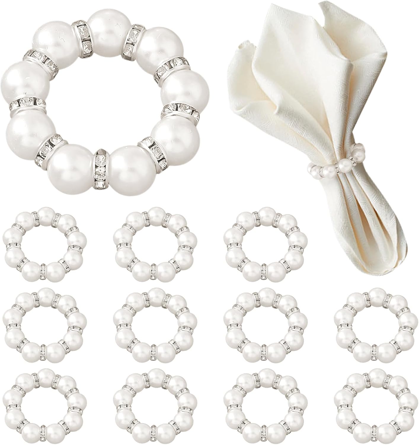Elegant Pearl Napkin Rings - Perfect for Special Occasions