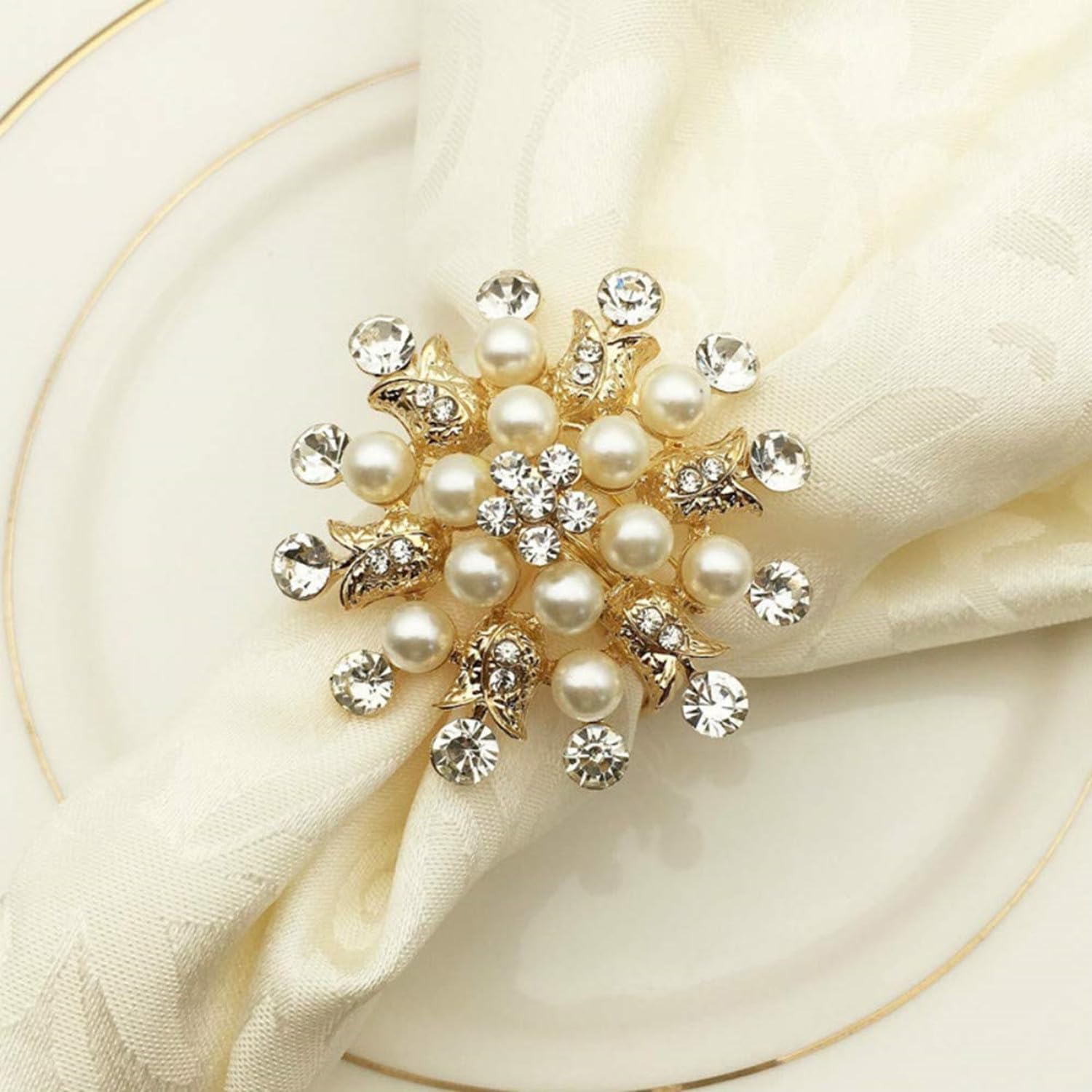 Elegant Gold Napkin Rings Set