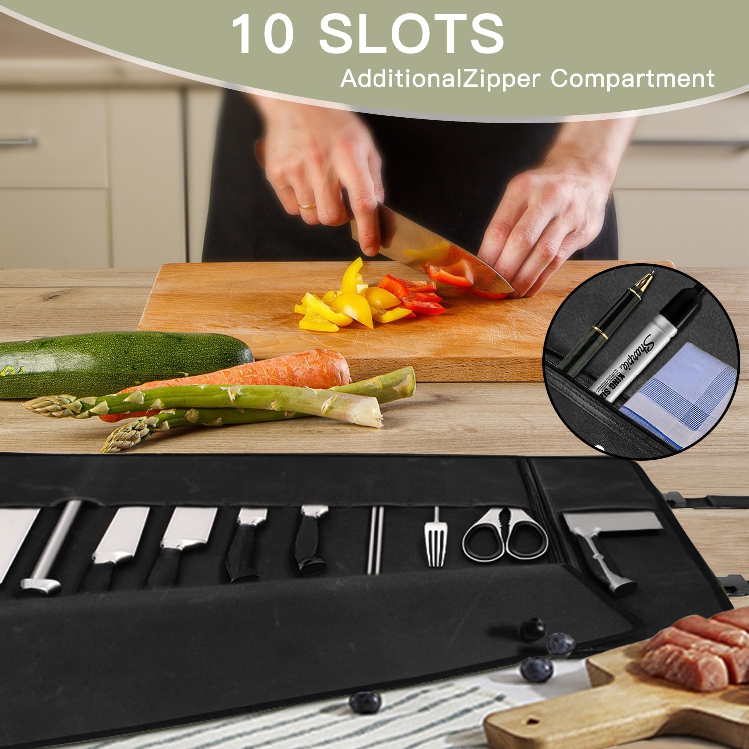 Parsuko Chef Knife Roll Bag