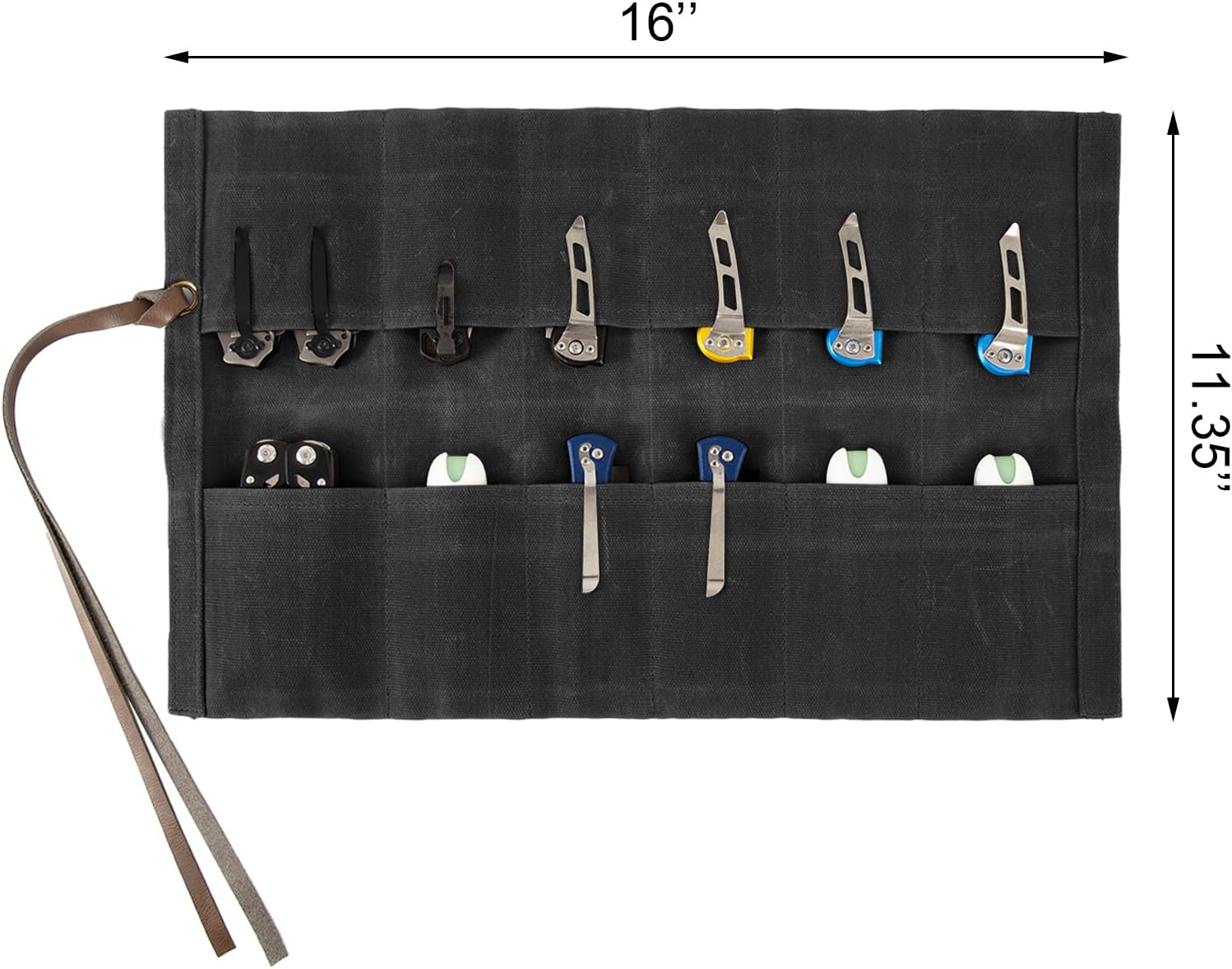 Baizoy 12-Slot Folding Knife Holder Bag EDC Knives Organizer