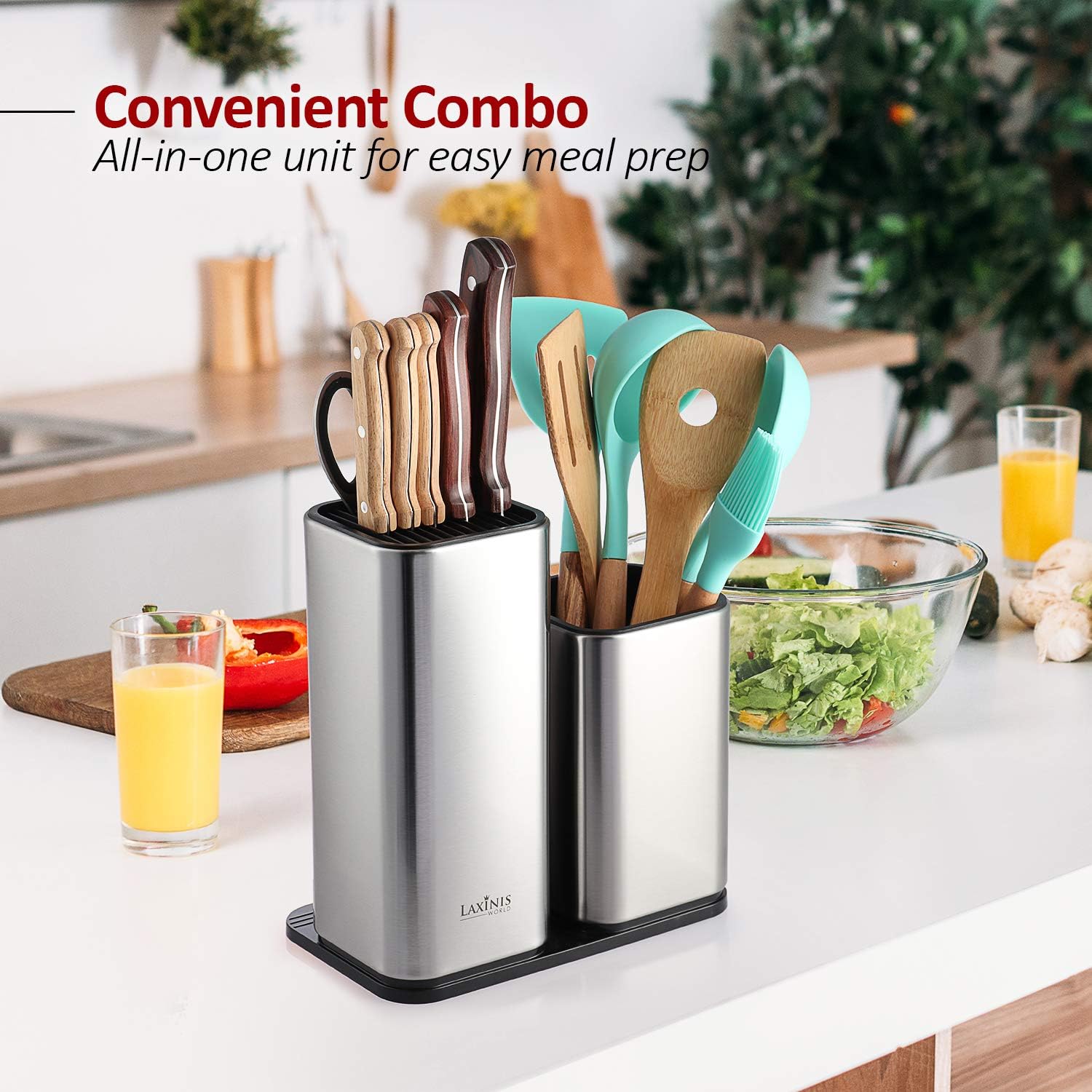 Perfect for Your Counter - Modern Knife Holder and Utensil Organizer