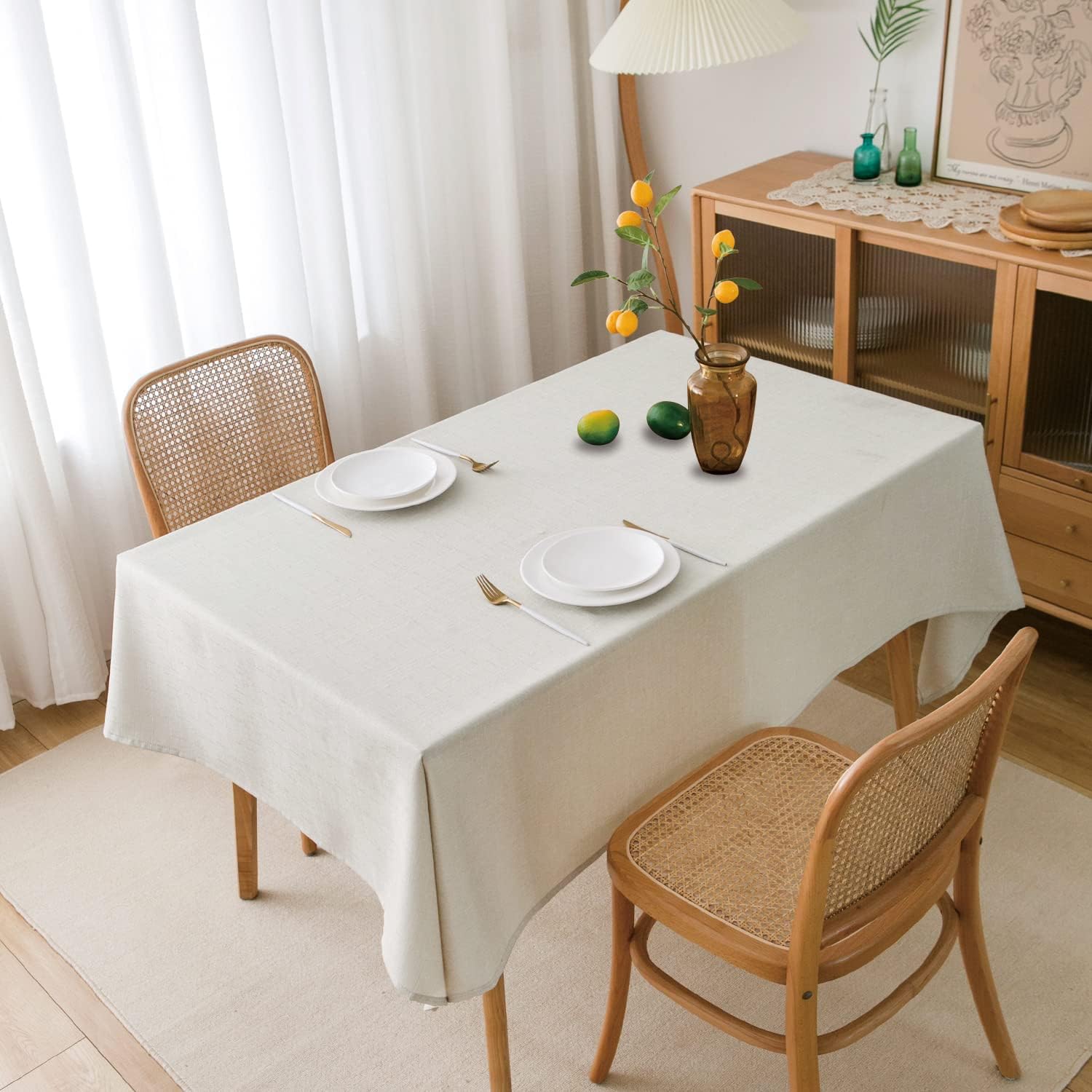 Elegant 42x42 Water-resistant Linen Tableclothsoft and durableperfect for kitchen dining events