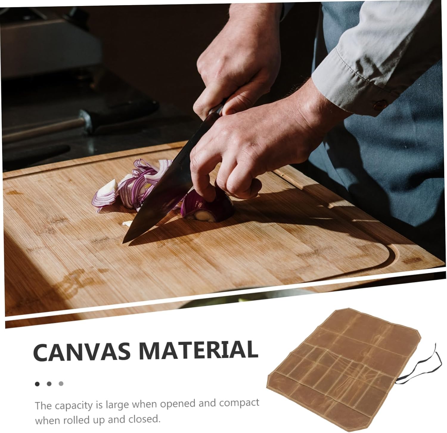 PrettyZoom Premium Chefs Knives Organizer with Waxed Canvas Storage Bag