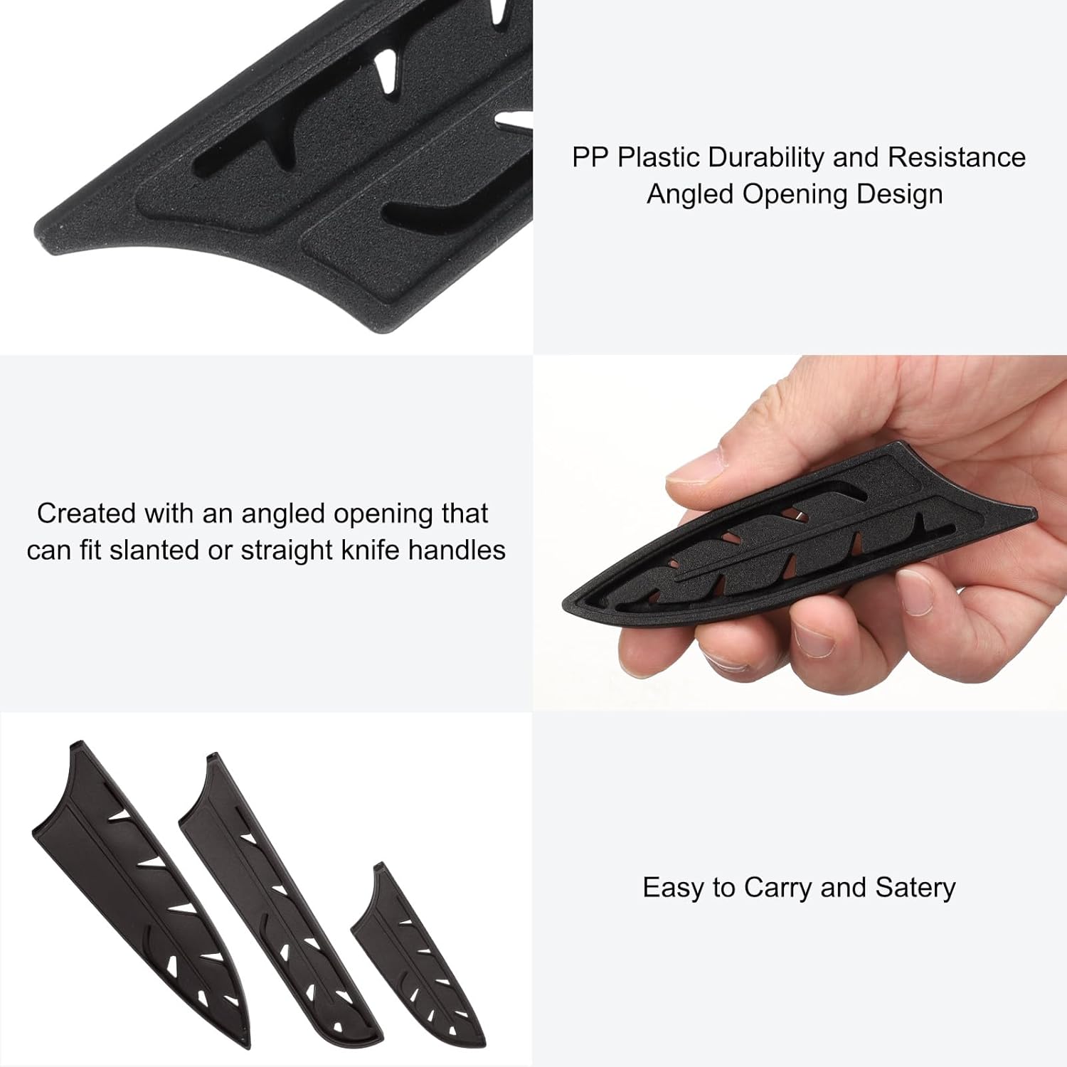 Uxcell 2-Piece Knife Cover Sleeves Black