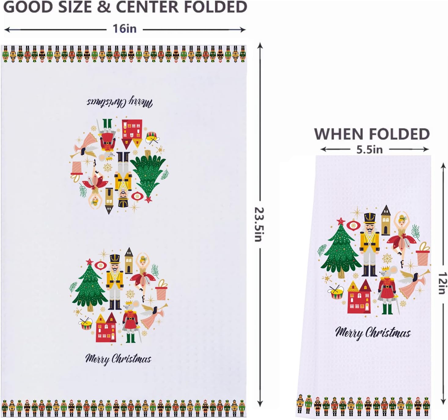 LXOMILL Nutcracker Christmas Kitchen Towels Set
