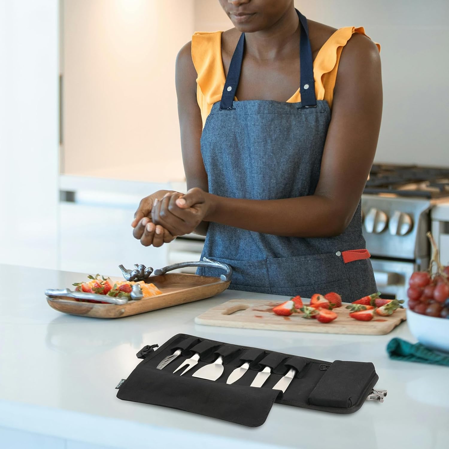 Cheese Knife Organizing Case Mini Knives Roll Bag for Travel Parties