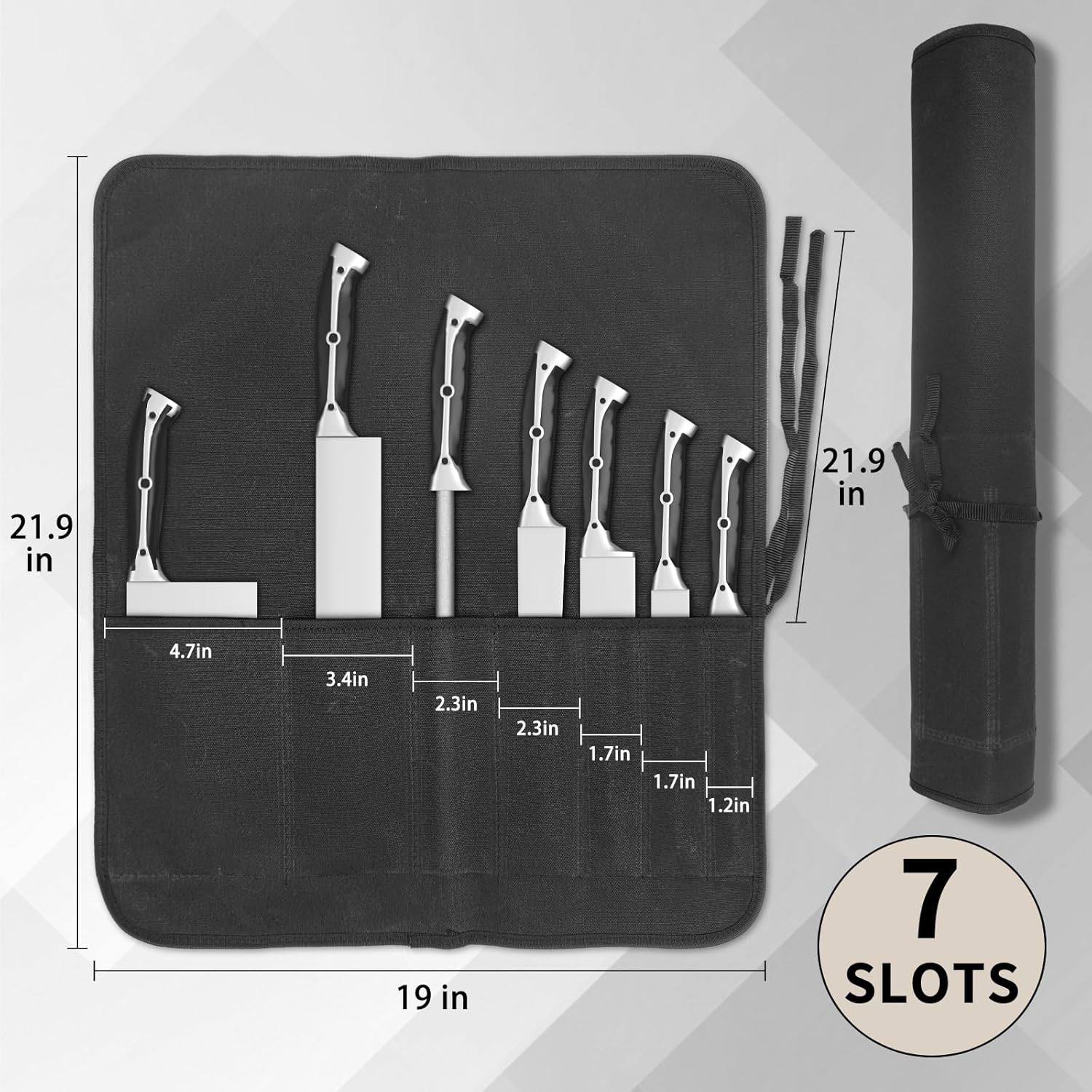 Lelezone Professional Chef Knife Roll Bag for Kitchen Storage