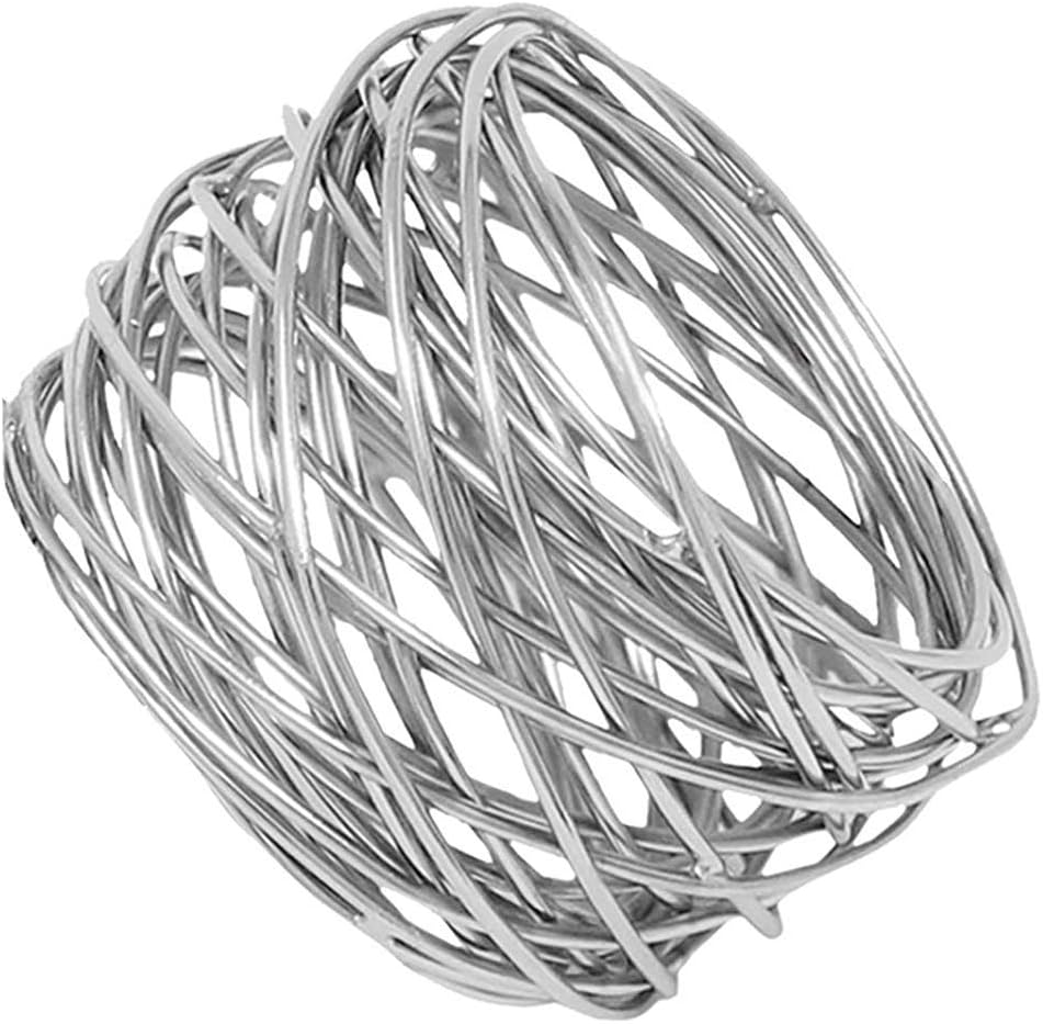 Kaizen Casa Handmade Round Mesh Napkin Rings Holder Set of 6