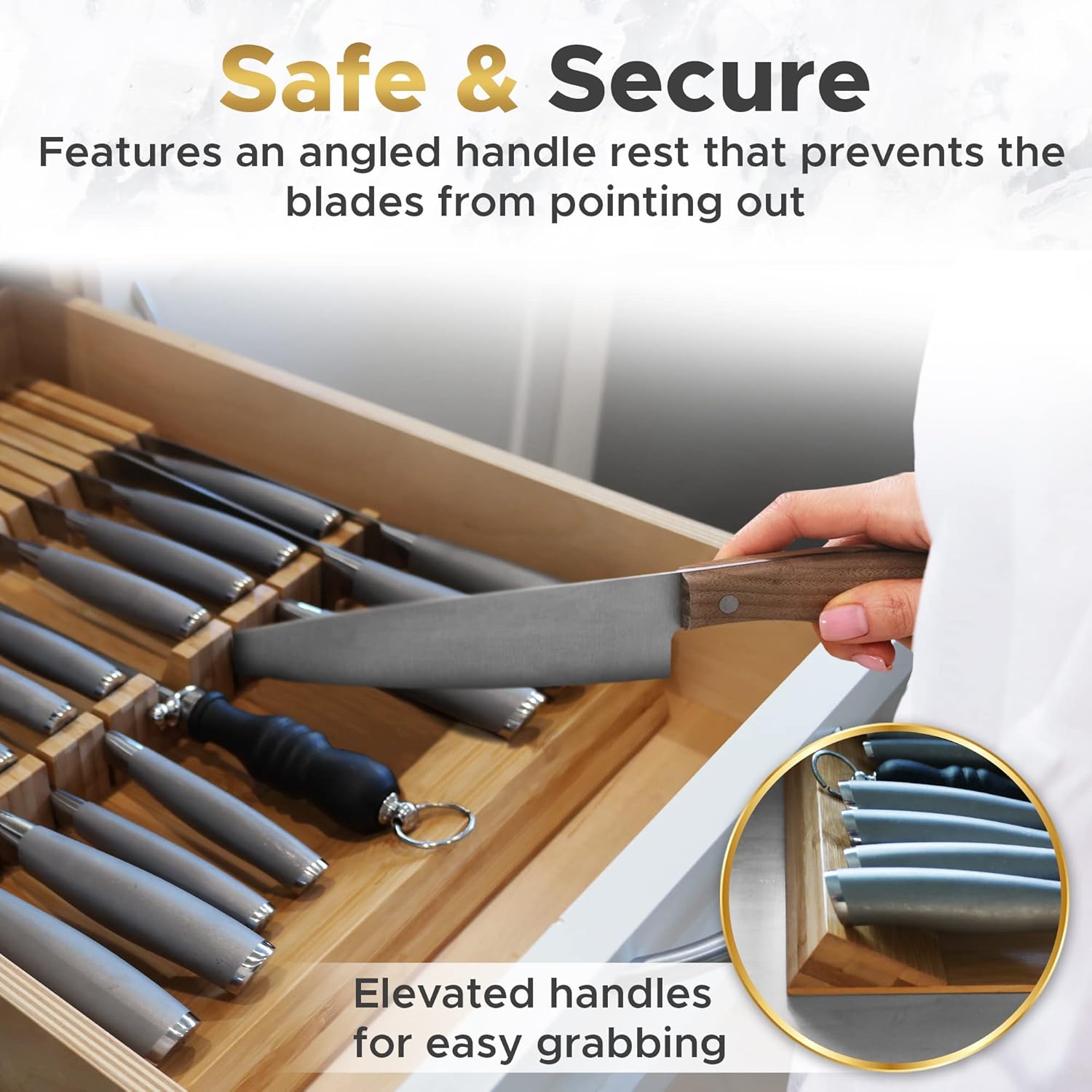 Bamboo Knife Holder Sharpener