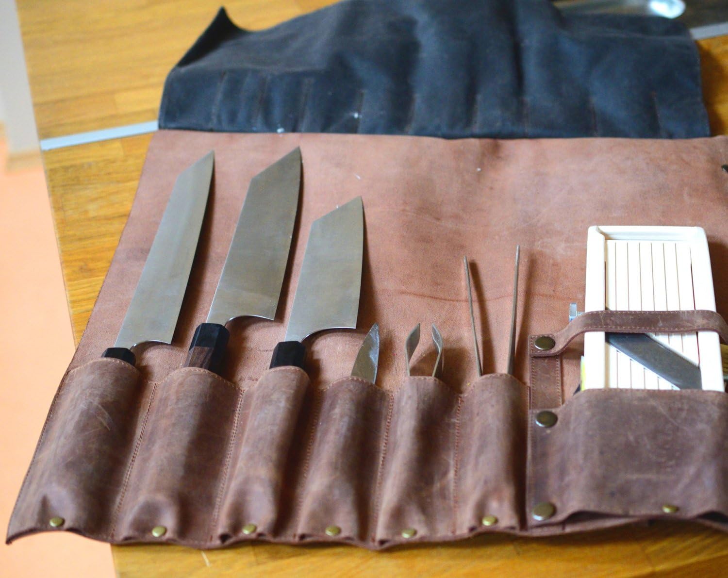 Lightweight Leather Chef Knife Bag