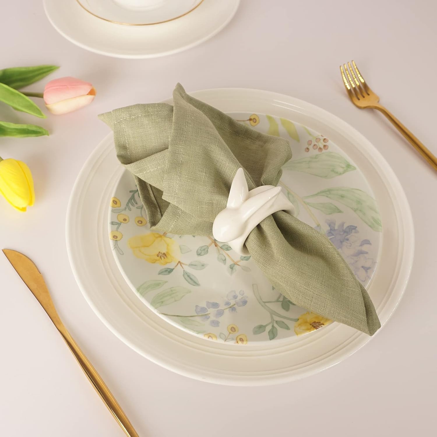 Utalek Easter Bunny Napkin Rings Set of 6
