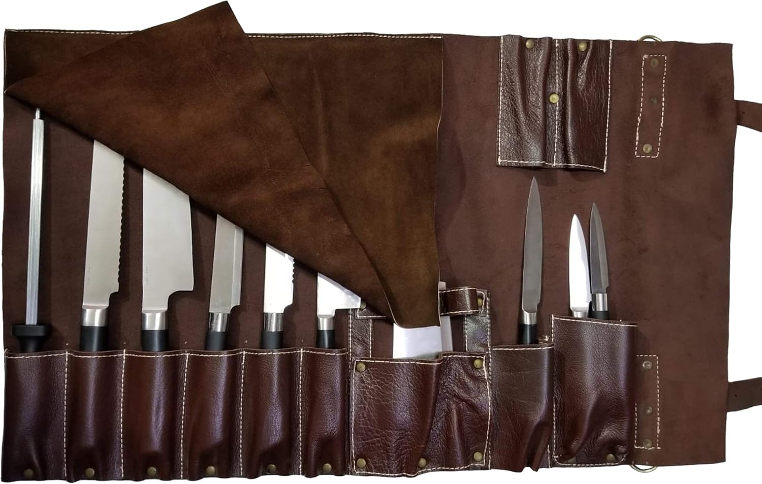 Lightweight Premium Leather Chef Knife Bag