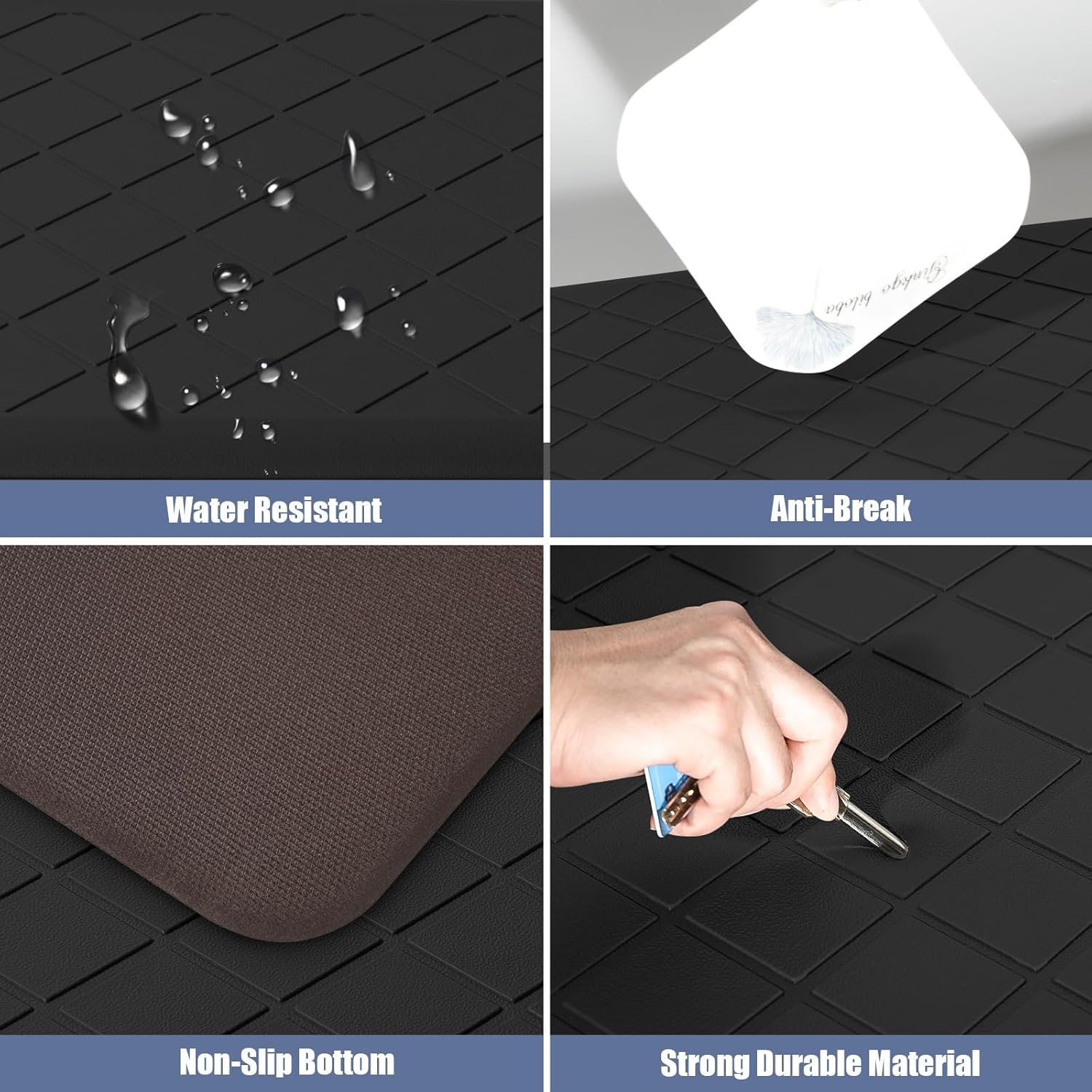 Cushioned Kitchen Mat 2-Pack Anti-Fatigue Heavy Duty Ergonomic Comfort