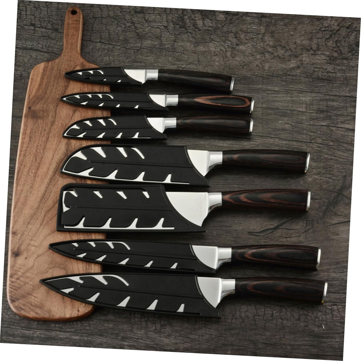 Premium 10-Piece Steel Knife Set Covers Durable Sharp Kitchen Knives Protector