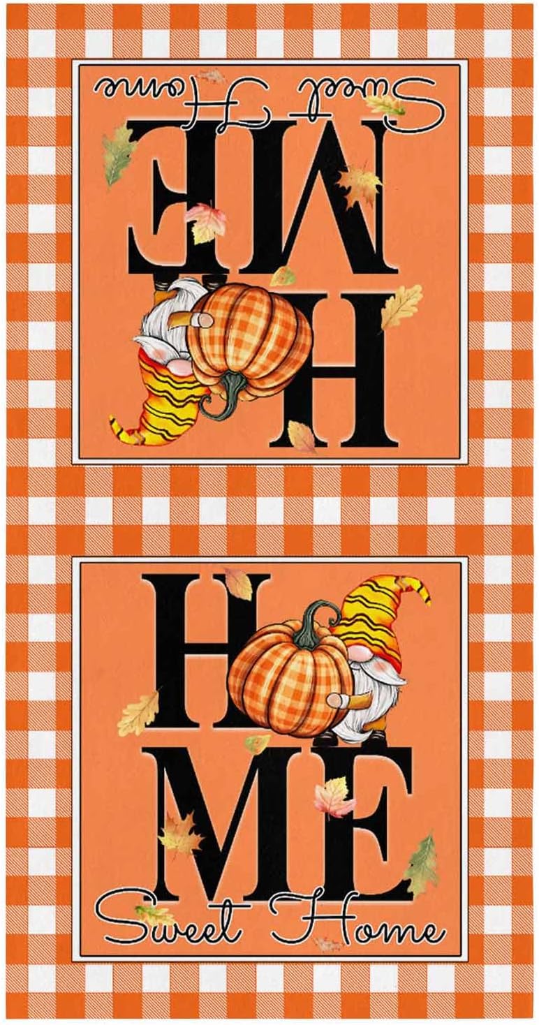 ZOE GARDEN Optical Plaid Thanksgiving Kitchen Towels 18x28 inch Dishcloth Design