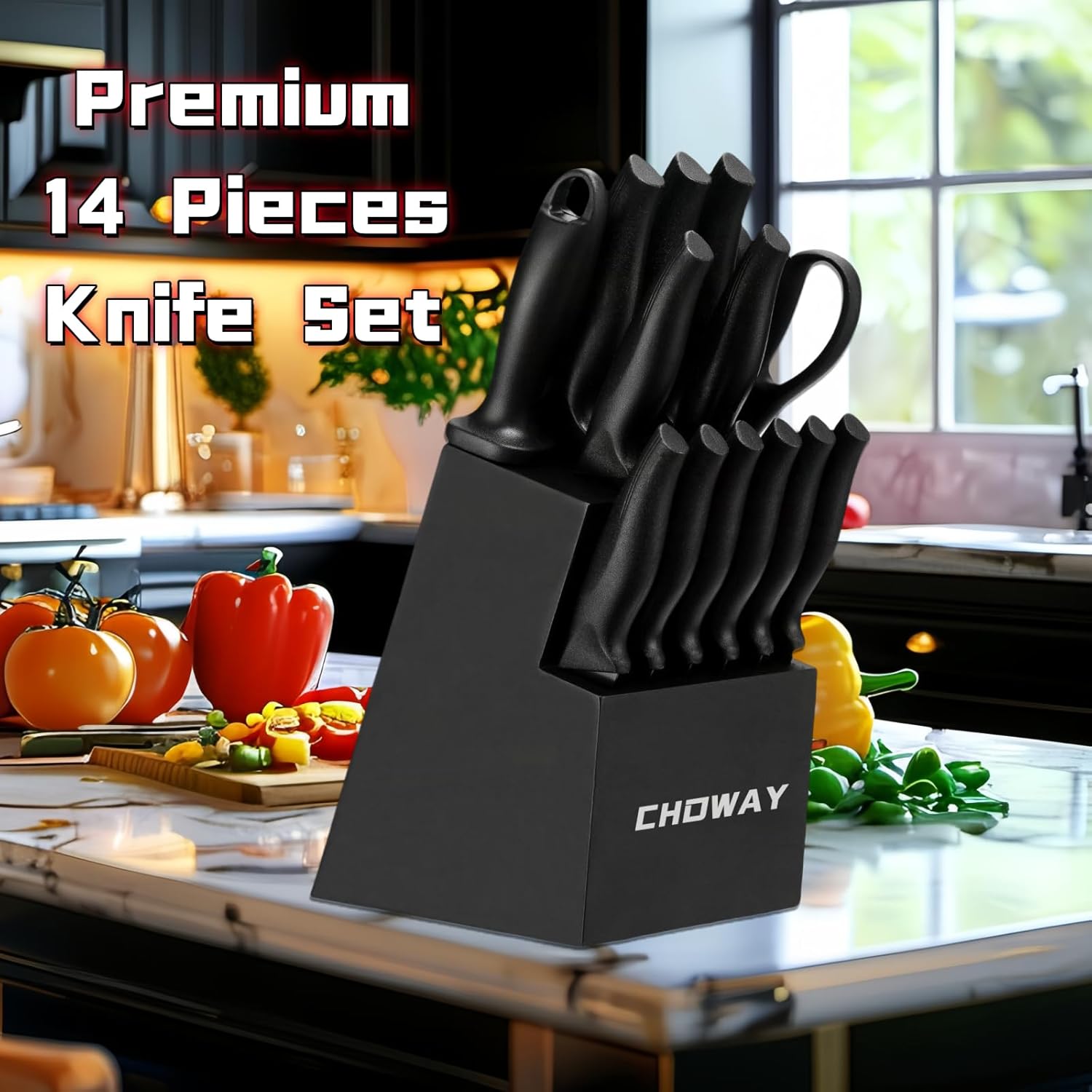 CHOWAY Precision Laser 14-Piece Knives Set
