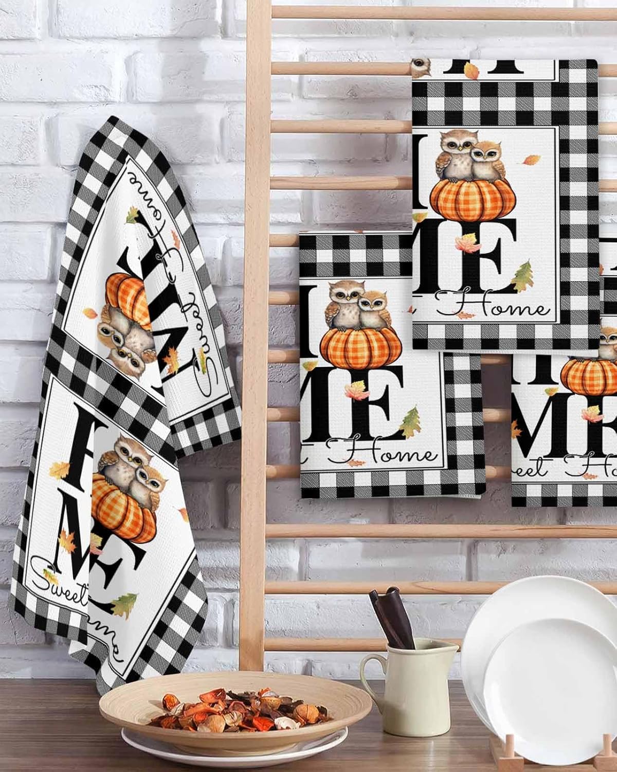 Habtucy 3-Piece Hand Towels Set Waffle Weave Microfiber Black