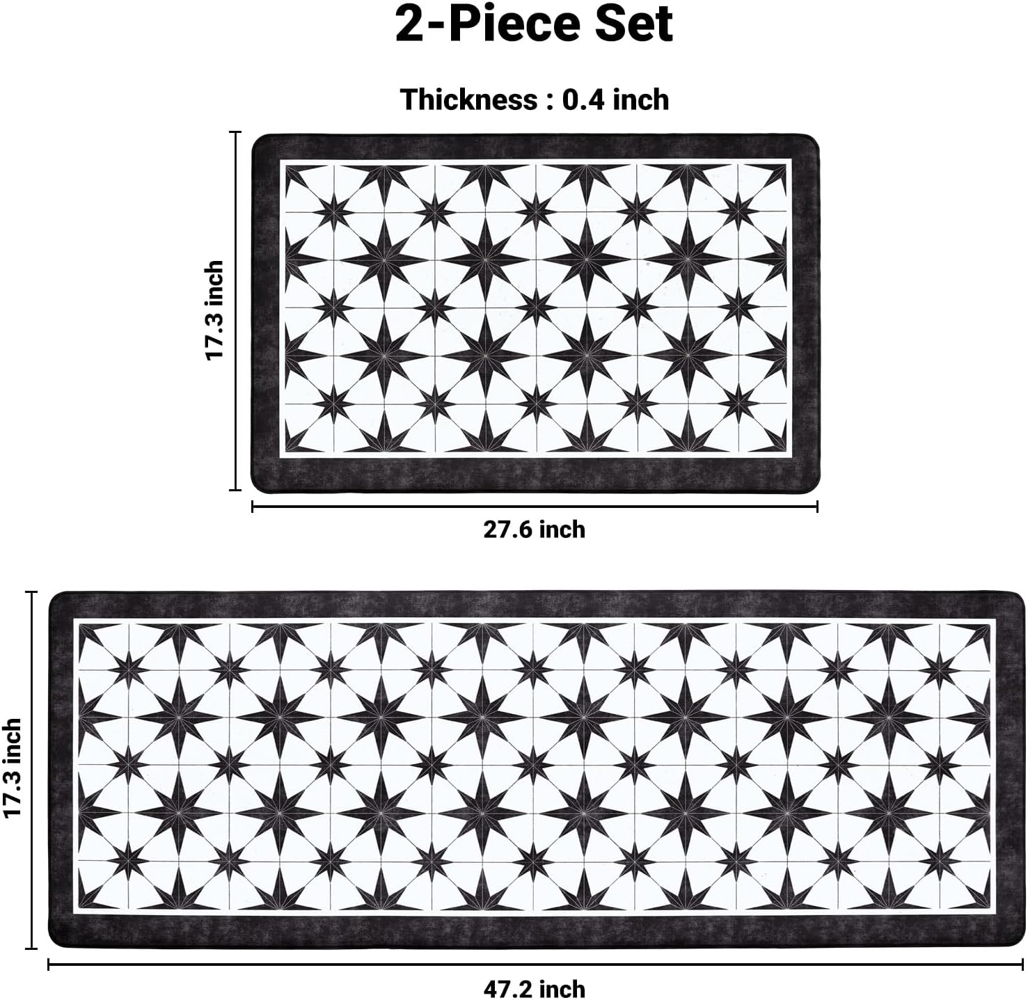 ANTIFATIGUE KITCHEN MATS NON-SLIP CUSHIONED RUGS FOR STANDING KITCHEN MORE 2PIECE SET