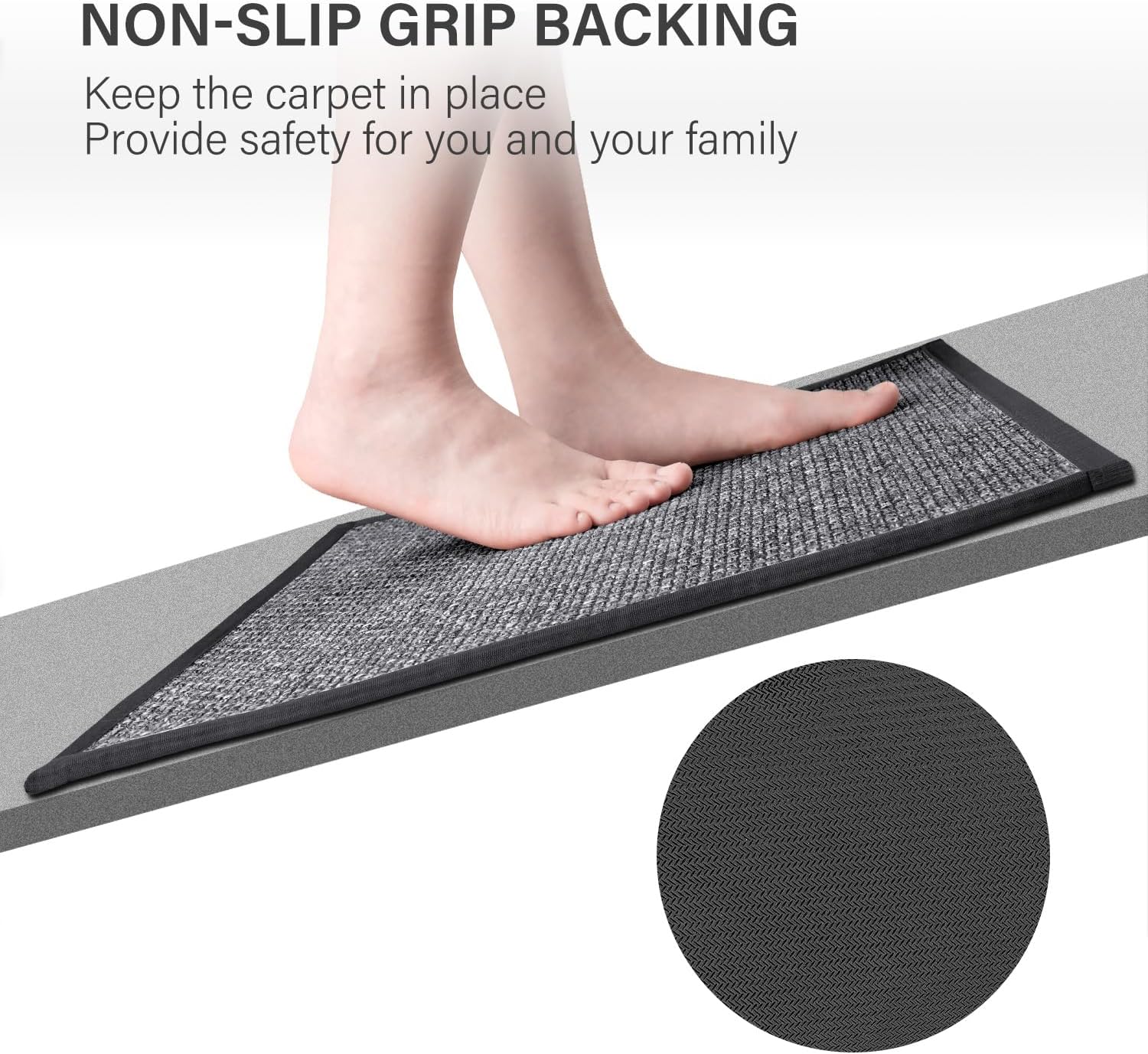 Washable Non-Skip Kitchen Rugs Set for Farmhouse Style