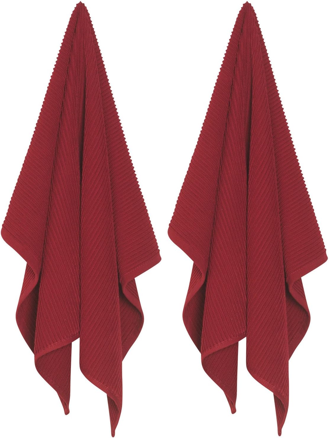 Now Designs Ripple Kitchen Towel Set of 2 Carmine