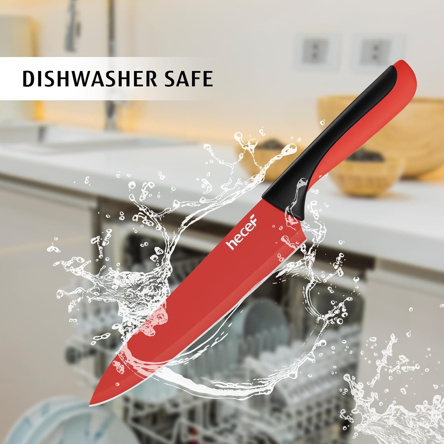 Hecef 13-Piece Kitchen Knife Set with Sharpener