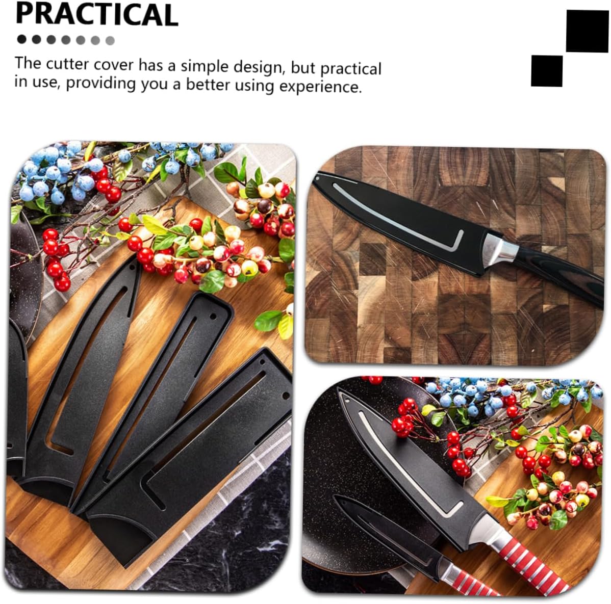 6Pcs Kitchen Plastic Scabbard Knife Protectors Universal Kitchen Utensil Covers